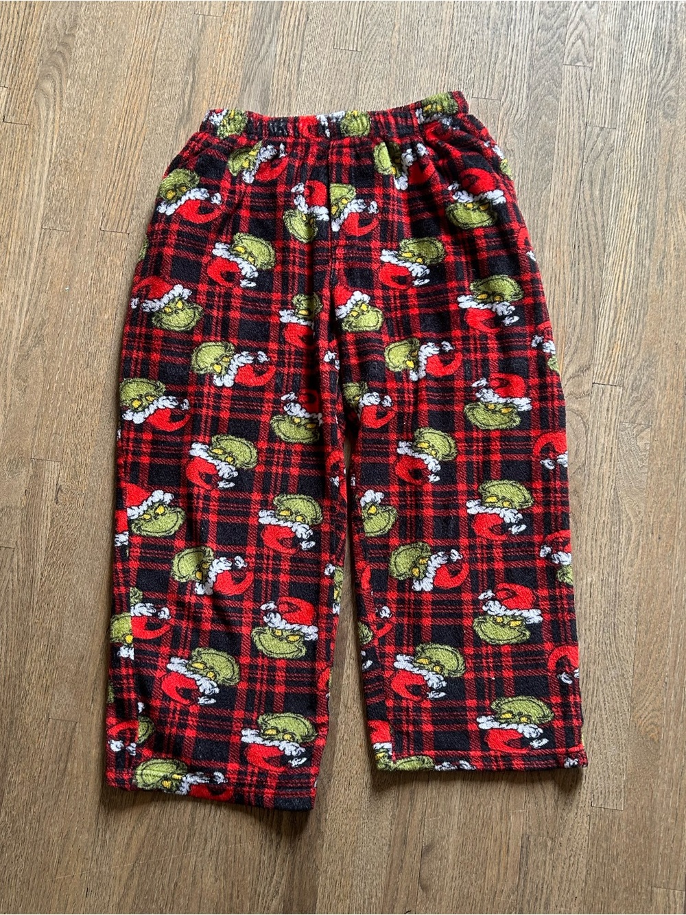 Red Grinch Plaid Fleece Pajama Pants